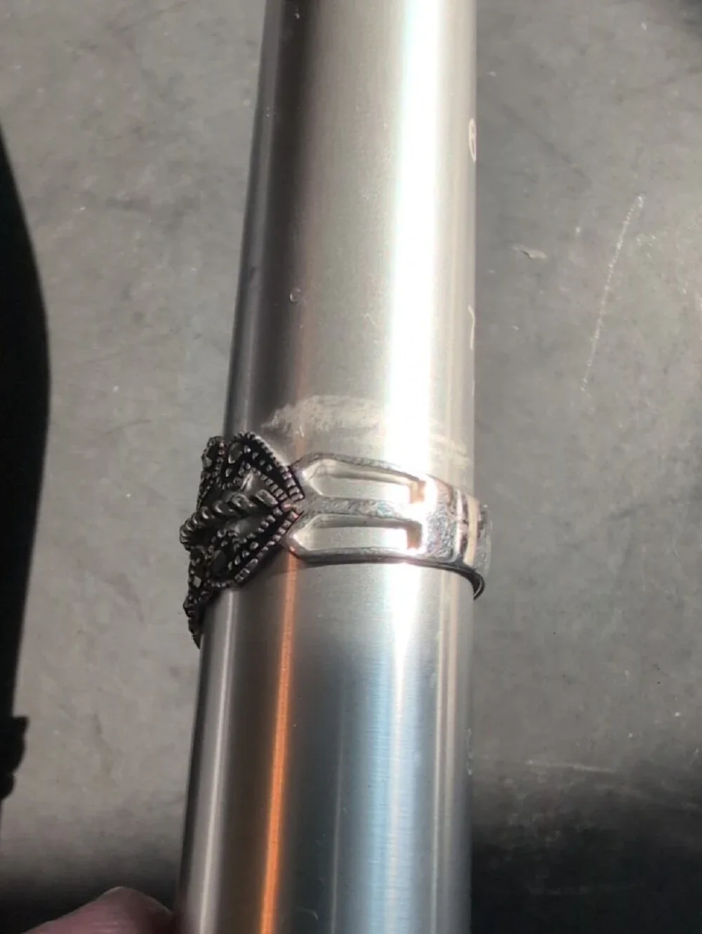 Intricate Filigree Wide Band Ring Sterling Silver